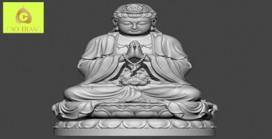 Tượng Quan Âm Ngồi Bằng Đá